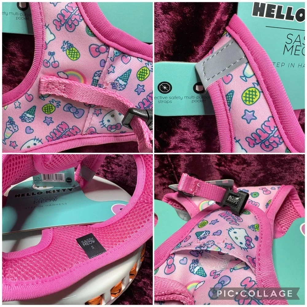 Sassy Meow Sanrio Hello Kitty SMALL Cat Dog Pink Collar Leash & Harness